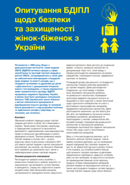 OBSE (2023) ODIHR survey on the safety and security of women refugees from Ukraine_in ukr